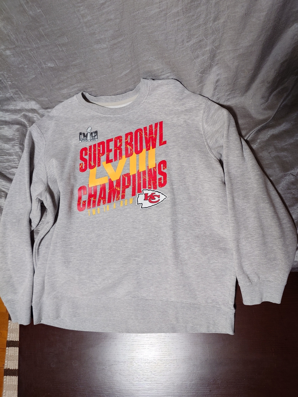 Kansas City Chiefs Gray "Super Bowl LVII Champions" Crewneck Sweatshirt